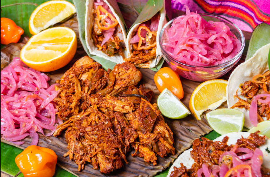traditional yucatecan food and caribbean seafood