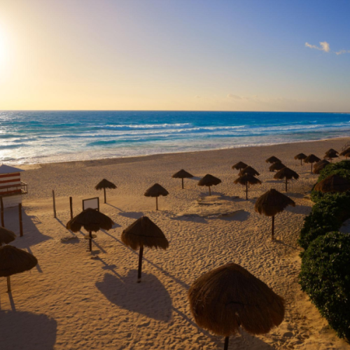 playa delfines at sunrise