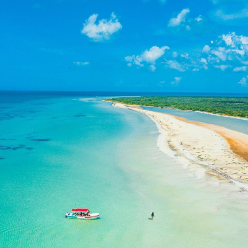 pristine beaches and shallow turquoise waters around holbox island