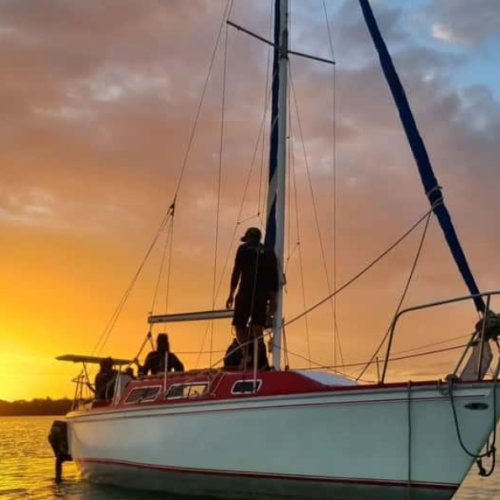 sail the lake at sunset
